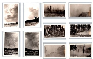 LOT OF (10) c1936 Forest Fire Moskee Wyoming WY Crook County Disaster RPPC Photo - Picture 1 of 12