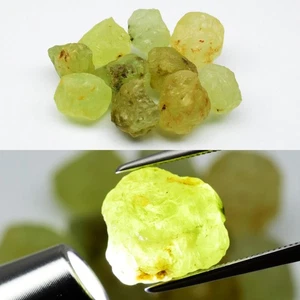 💎 90.25ct 10pcs Lot Rough Natural Yellow Green Grossular Garnet - Mali Gems - Picture 1 of 6
