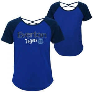 Everton Kid's Blue T-Shirt Football Slouch Cross Back Top - New - Picture 1 of 3