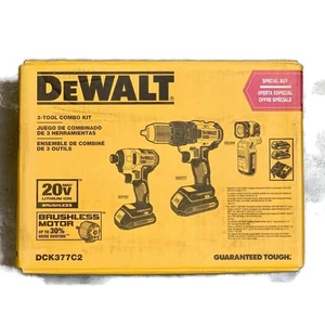 DEWALT DCK377C2 20V Max Taladro/Destornillador Inalámbrico Sin Escobillas y Kit Combo de Luz - Imagen 1 de 4