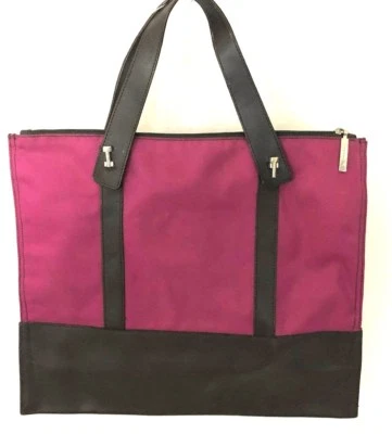 Сумка LAMARTHE Paris ярко-розовая нейлоновая и коричневая кожа - Изображение 1 из 3