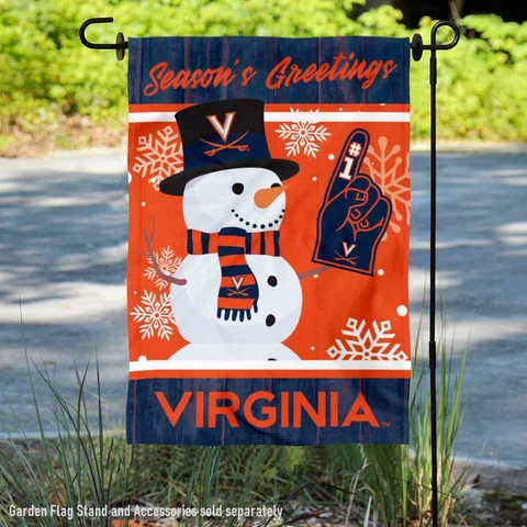 Virginia Cavaliers Holiday Winter Snow Garden Flag and Yard Banner Cover