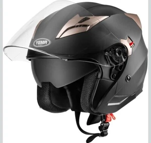 YEMA YM-627 XL 61-62cm Open Face Flip 3/4 Motorcycle Helmet Matte Black X-Large - Bild 1 von 8