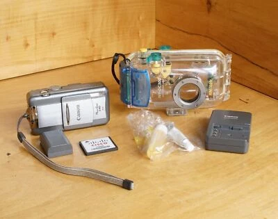 Canon Powershot S40 4.0MP 3x Zoom Tested Working w/ Underwater Case - image 1 of 4