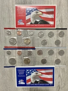 20 UNCIRCULATED COINS COA & OGP!! 2003 U.S. Mint Sets Philly & Denver Mint - Picture 1 of 5