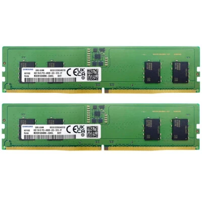 New Samsung 16GB 2X8GB DDR5 4800MHz PC5-38400 UDIMM Memory Ram M323R1GB4BB0-CQK - Image 1 of 4