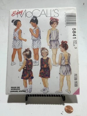 Tops, Culottes, + Shorts Girl's Size 3 McCall's 5841 Sewing Pattern - Image 1 of 3