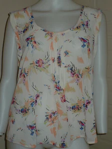 NEW KIMCHI BLUE FLOWER CHIFFON SHEER FLORAL VINTAGE RETRO TANK TOP URBAN LARGE - Picture 1 of 6