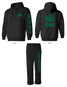 Best buds hoodies & sweatpants outfit Weed Marijuana 420 sweatsuit keep 1 rolled - Picture 1 of 7