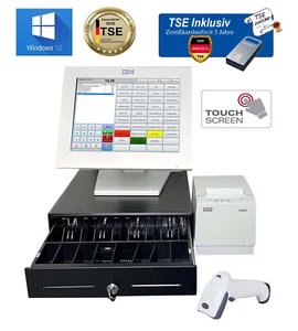 EINZELHANDEL TOUCHSCREEN KASSE KOMPLETT TEXTIL LADEN HANDEL COMPUTERKASSE TSE - Bild 1 von 12
