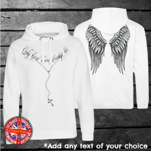 Con capucha Only God Can Judge Me, Angel Wings, unisex, estampado de tatuaje, regalo, invierno - Imagen 1 de 1