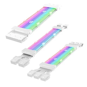 Computer ARGB Powe Supply Extension Cable Kit ATX 24PIN 2/3*8PIN Colorful Cable - Picture 1 of 15