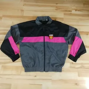 Vtg OP Jacket Y Men L Black Pink Gray Windbreaker Colorblock Ocean Pacific Rare - Picture 1 of 7
