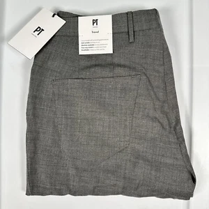 Pantalones de lana lavables PT Torino Techno para hombre EU 48 US 32 calce ajustado gris ITALIA NUEVOS CON ETIQUETAS - Imagen 1 de 16