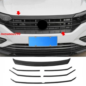 For VW Jetta Mk7 2019-2020 Bright black Front Hood+ Grille Trim Strip Cover 6pcs - Picture 1 of 6
