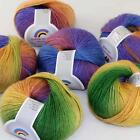 Sale DIY 6Ballsx50g Soft Cashmere Wool Colorful Rainbow Shawl Hand Knit Yarn 01