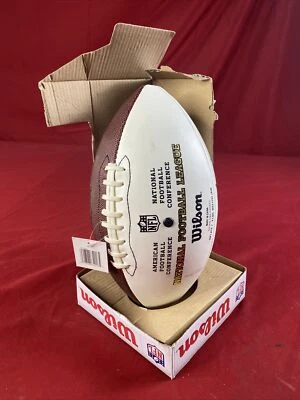 Wilson NFL “TheDuke” Oficial 3 Panel Blanco Autógrafo NFL Fútbol - Firmado Foto 1 de 4