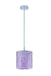 Crystal Chandelier Pendant Purple Color Kitchen Island Light Fixture Oval 5"x7" - Picture 1 of 2
