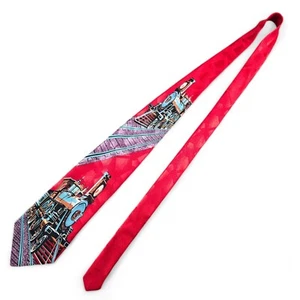 Roberto Cellini Novelty Train Multi Color Neck Tie 58" L - 4" W Polyester - Picture 1 of 5
