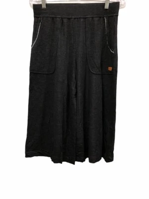 Pantalones Gauchos Peace Love World Tejido Jaspeado con Bolsillos Negros Talla XX-Pequeña  Foto 1 de 2