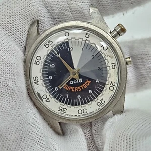 Rare Vintage 1970s Acta Superstock Single Button Chronograph Mens Swiss Watch - Picture 1 of 8