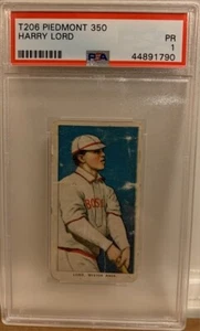 1909-11 T206 Harry Lord Sweet Caporal 350/30 PSA 1 Red Sox - Picture 1 of 2