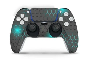 Playstation 5 PS5 Controller Skin Design Wrap Schutzfolie Cover Exo small blue - Bild 1 von 1