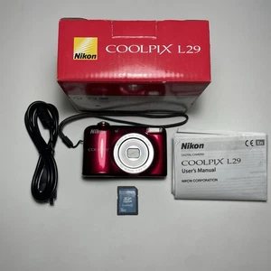 Nikon Coolpix L29 16.1MP Y2K Compact Digital Camera Tested Boxed+Guide, 16GB SD - Picture 1 of 20