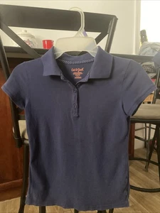 Girls' Short Sleeve Navy Uniform Polo Shirt - Cat & Jack™ Size M/8 NWT - Picture 1 of 3