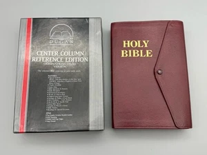 Dugan 7772S KJV Center Column Reference Edition Bible Burgundy Snap Closure 1986 - Picture 1 of 18