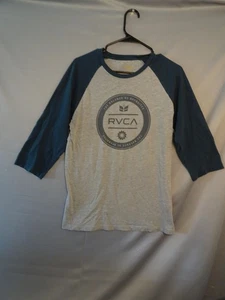 RVCA Shirt Uomo Medium Raglan Baseball Tee Manica 3/4 Equilibrio Opposto - Foto 1 di 14