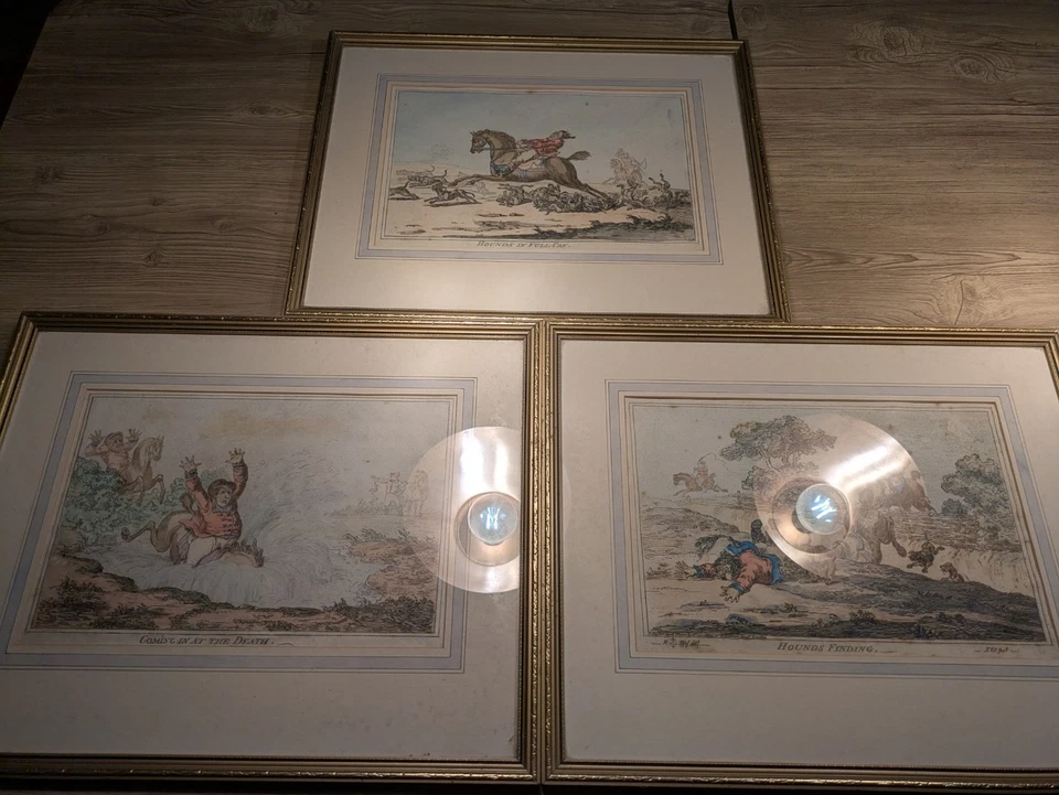 3 grabados políticos de colores James Gillray Foto 1 de 4