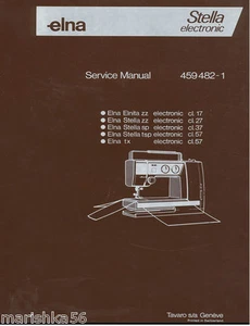 CD * Elna STELLA SP cl. 37 Service / REPAIR MANUAL & SPARE PARTS BOOK - Picture 1 of 4