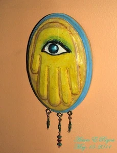 Arturo E.Reyna HAMSAH Against Evil Eye Artisan Plaque - Picture 1 of 1