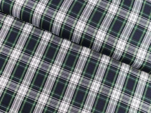 SCHOTTENKARO Karo Stoff Tartan Hostenstoff SCHWARZ WEIß GRÜN EUR 13,98/m - Bild 1 von 2