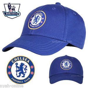 NUEVA GORRA DE BÉISBOL CHELSEA FC OFICIAL AZUL LOGOTIPO LISO SNAPBACK AJUSTADA SOMBRERO PICO - Imagen 1 de 1