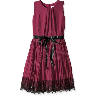 Blush by Us Angels Girls Sleeveless Burgundy Chiffon Dress 16 Lace Holiday Party - Image 1 of 4