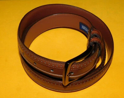 CINTURÓN STAFFORD MARRÓN CUERO GENUINO UNIDO NUEVO SIN ETIQUETAS TALLA 48-50". Foto 1 de 4