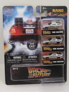 Jada Nano Hollywood Rides - Zurück in die Zukunft 1, 2 & 3 DeLorean Zeitmaschine NEU - Bild 1 von 5