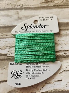 Rainbow Gallery Splendor Light Christmas Green 828 100% Silk 8 Yards Needlework - Picture 1 of 3