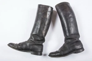 WW2 Original Red Army Long Marching Boots Black Leather Cymbals Jackboots, 43 - Picture 1 of 9