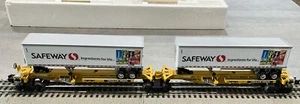 LIONEL “SAFEWAY” TTUX SPINE CAR SET  O GAUGE INTERMODAL  w/TRAILERS - Picture 1 of 15