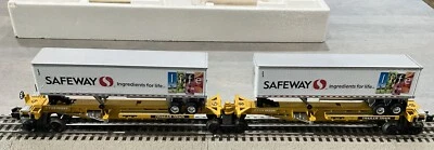 LIONEL “SAFEWAY” TTUX SPINE CAR SET  O GAUGE INTERMODAL  w/TRAILERS - Image 1 of 4