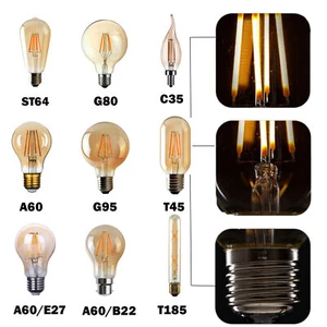 Antik Stil Edison Vintage LED Glühbirnen Industrial Retro Lampen E14 oder E27 - Bild 1 von 125