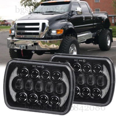 Par de faros LED aprobados por el DOT 5x7 7x6 con DRL para Ford F650 F750 L9000 F-250 Foto 1 de 4