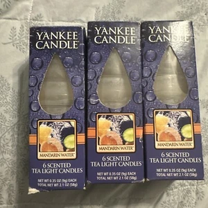 Yankee Candle Retired MANDARIN WATER Tea Lights 18 (3 Boxes Of 6) - Picture 1 of 4