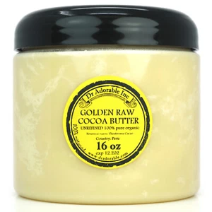 GOLDEN COCOA BUTTER ORGANIC RAW Grade A PRIME PRESSED UNREFINED 2 OZ UP TO 12LB - Picture 1 of 28