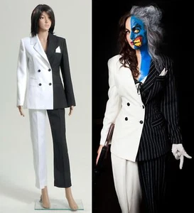 Batman Lady Woman Two-Face Two-Face Cosplay Costume Halloween Party Show - Picture 1 of 9