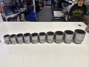 Snap-On Tools 3/4 drive 12 point Shallow Sockets Set 10pc 1 1/16-1 7/8 - Picture 1 of 24