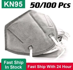 10/30/50/100 Pcs Gray KN95 Protective 5 Layer Face Mask Disposable Respirator - Picture 1 of 1